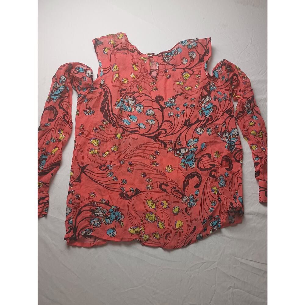 Nicole Miller Artelier Sequin Faux Silk Crinkle Blouse Women Size Medium - Picture 5 of 5